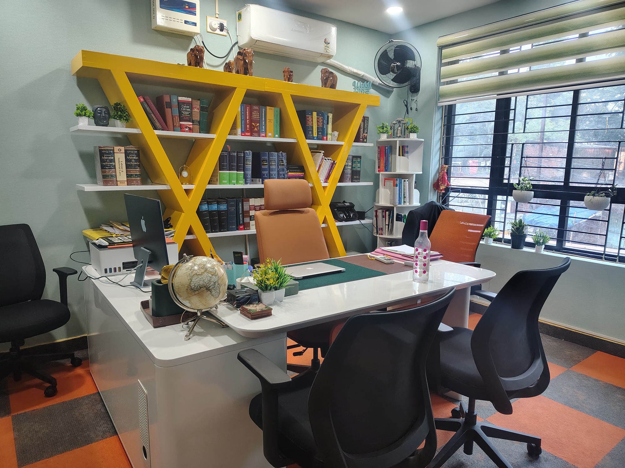 Advocate Debarchana Samal's main chamber — law library with extensive legal references, Cuttack